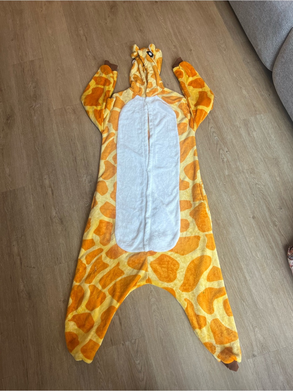 Giraffe Kids One-Piece Hooded Pajama - Orange